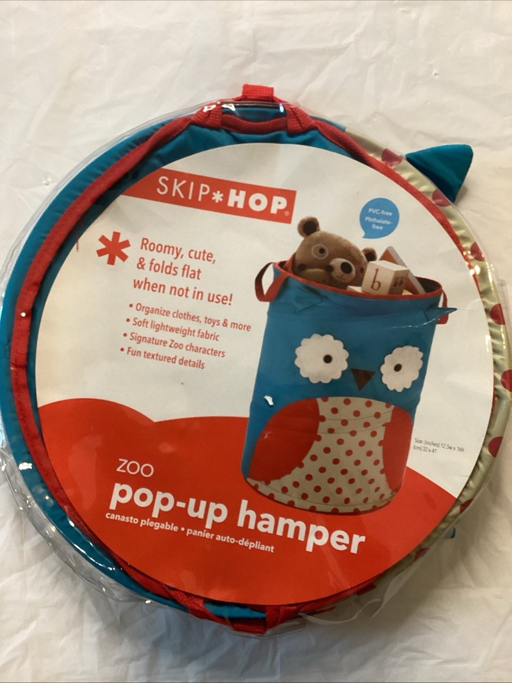 Skip Hop Blue and Red Zoo Pop-Up Hamper